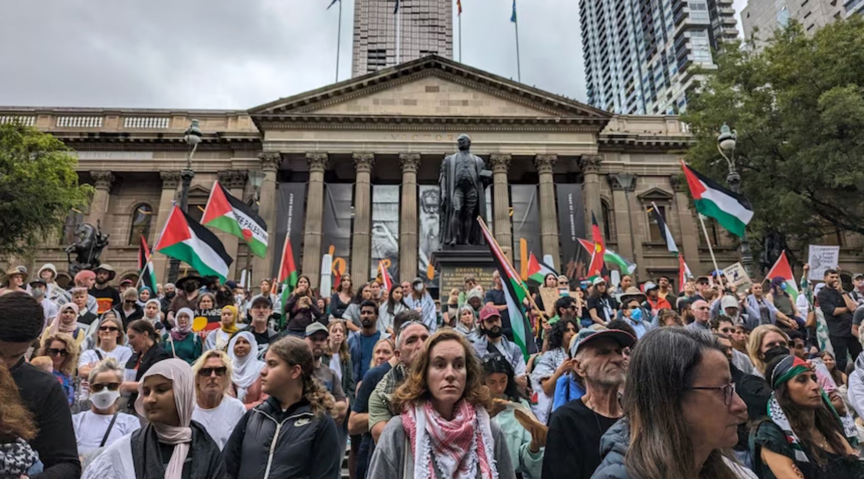 Photo of a pro-Palestine rally in Melbourne