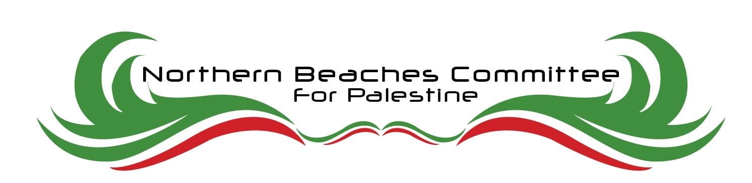 Words "Northern Beaches Committee for Palestine" in swirls