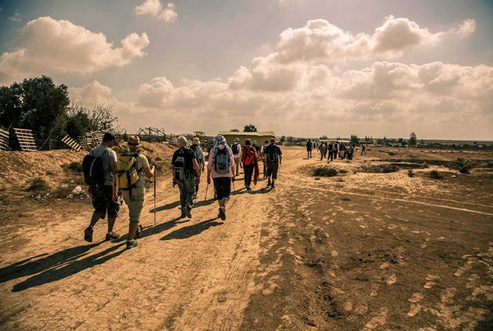 People walking in the West Bank rural areas