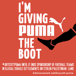 Graphic stating "I'm giving Puma the boot"