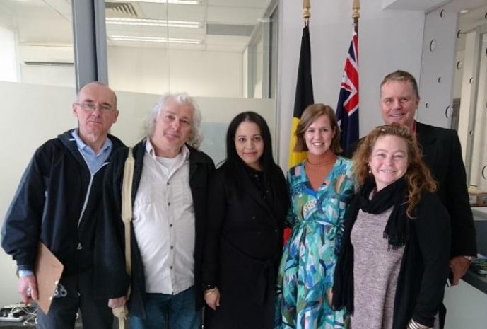 Kate Thwaites MP with local consituents who talked with her about Palestine